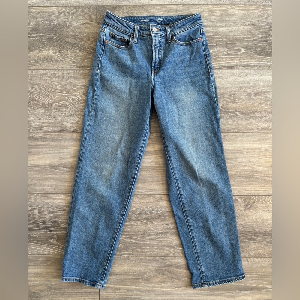 Old Navy High Rise OG Loose Straight Leg Cotton Jeans Medium Wash Size 2